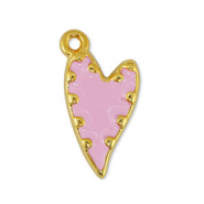 DQ European metal charms heart Light Pink-Gold (nickel free)