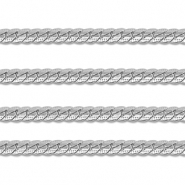 Stainless steel findings belcher chain curb links flat Silver