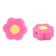 Polymer beads flower Pink-Yellow