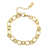 Stainless steel bracelets chain link twisted Gold