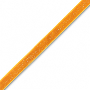 Velvet ribbon Orange-Silver Glitter