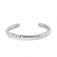 Stainless steel bracelets bangle with imitation pearls Silver
