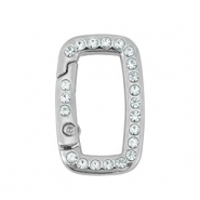 Colourful jewellery findings key chain rectangle Silver