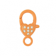 Colourful jewellery findings lobster clasp heart Orange