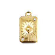 BY31&reg; Stainless steel charms card diamond Gold