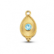 BY31&reg; Stainless steel charms drop Gold-Aqua