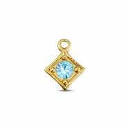 BY31&reg; Stainless steel charms rhombus Gold-Aqua