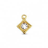 BY31&reg; Stainless steel charms rhombus Gold-Crystal