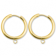 Stainless steel earrings creole with loop 21mm Gold