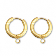 Stainless steel earrings creole with loop 15mm Gold