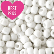 Glass seed beads 6/0 (4mm) White