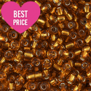 Glass seed beads 12/0 (2mm) Silverlined Copper Brown
