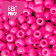 Glass seed beads 8/0 (3mm) Neon Hot Pink