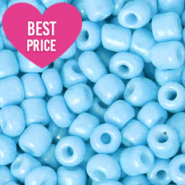 Glass seed beads 8/0 (3mm) Light Blue