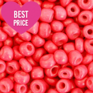 Glass seed beads 12/0 (2mm) Neon Coral Red