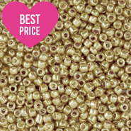 Glass seed beads 12/0 (2mm) Metallic Shine Gold Champagne