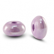 DQ greek ceramic beads rondelle Lavender Purple