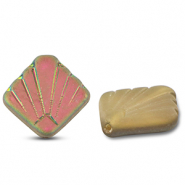 Czech Beads diafan 17mm Dark Greige-AB Coating