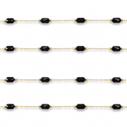 Stainless steel findings belcher chain oval Gold-Black