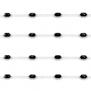 Stainless steel findings belcher chain oval Silver-Black