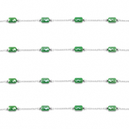 Stainless steel findings belcher chain oval Silver-Green