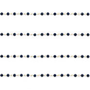 Stainless steel findings belcher chain round Gold-Dark Blue