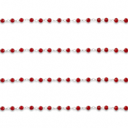 Stainless steel findings belcher chain round Silver-Red