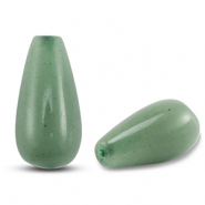 Natural stone beads Quartz drop Green