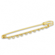 Metal findings ornamental pin with 10 loops Gold