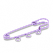 Colourful jewellery findings ornamental pin with 3 loops Purple
