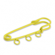 Colourful jewellery findings ornamental pin with 3 loops Yellow