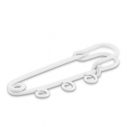 Colourful jewellery findings ornamental pin with 3 loops White