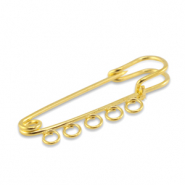 Metal findings ornamental pin with 5 loops Gold