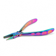 Beadsmith Chroma round-concave pliers with spring Rainbow Titanium
