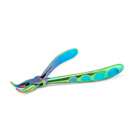 Beadsmith Chroma bent chain nose pliers with spring Rainbow Titanium