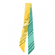 Bandana scarf with star Turquoise Green-Yellow