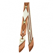 Bandana scarf with braid Off White-Light Brown-Brown