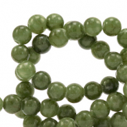Natural stone beads Serpentine 6mm Army Green