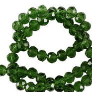 Top faceted beads 4x3mm disc Dark Green