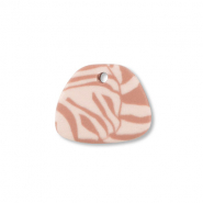 Polymer pendants trapezium Light Peach Pink-Light Brown