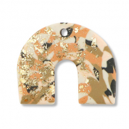 Polymer pendants arch Brown-Pink-White-Gold