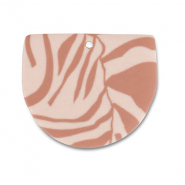 Polymer pendants Light Peach Pink-Light Brown