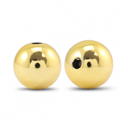 Metal-look beads round 14mm Gold Metallic