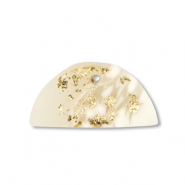 Polymer pendants semicircle Off White-Beige-Gold
