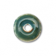 Beads ceramic disc Dark Green-Brown