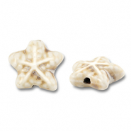 Beads ceramic starfish Off White