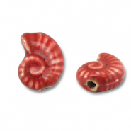 Beads ceramic shell Red
