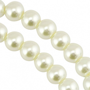 Glass pearls 12mm Off White