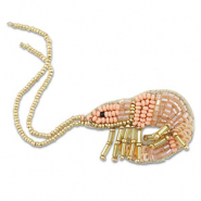 Brooches shrimp Peach-Gold