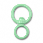 Colourful jewellery findings key chain round Mint Green